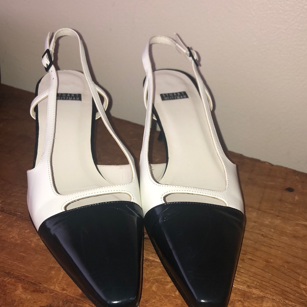 Stuart Weitzman leather sling backs